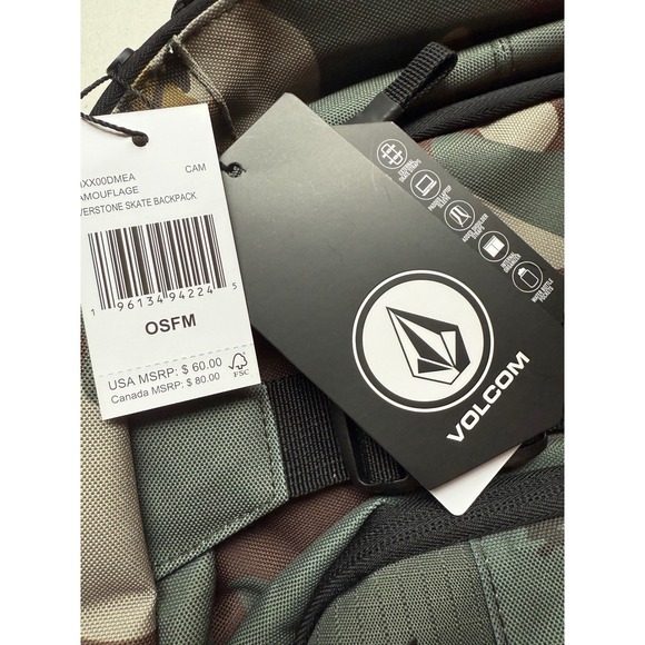 Volcom Everstone Skate Backpack Camouflage OSFM Padded Laptop Sleeve - Picture 4 of 6